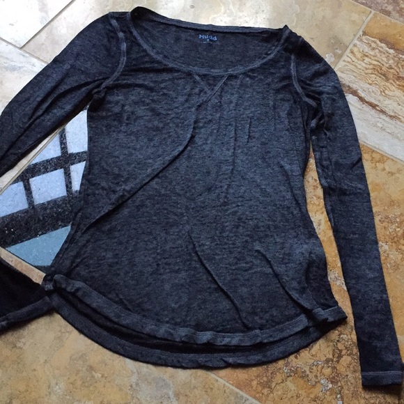 Mudd supersoft scoop neck thin layer black/gray - Picture 1 of 8